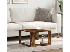 Mesa de centro madera ingeniería roble ahumado 51,5x51,5x30 cm