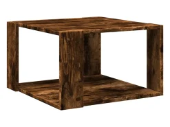 Mesa de centro madera ingeniería roble ahumado 51,5x51,5x30 cm