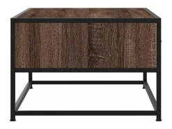 Mesa de centro madera ingeniería metal marrón 100x50x35 cm