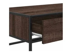 Mesa de centro madera ingeniería metal marrón 100x50x35 cm