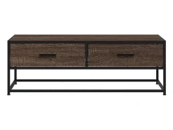 Mesa de centro madera ingeniería metal marrón 100x50x35 cm