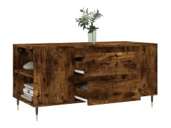 Mesa de centro madera ingeniería roble ahumado 102x44,5x50 cm