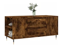 Mesa de centro madera ingeniería roble ahumado 102x44,5x50 cm