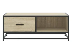 Mesa de centro madera ingeniería metal roble Sonoma 90x57x35 cm