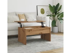 Mesa de centro madera ingeniería roble artisan 80x50,5x41,5 cm
