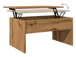 Mesa de centro madera ingeniería roble artisan 80x50,5x41,5 cm