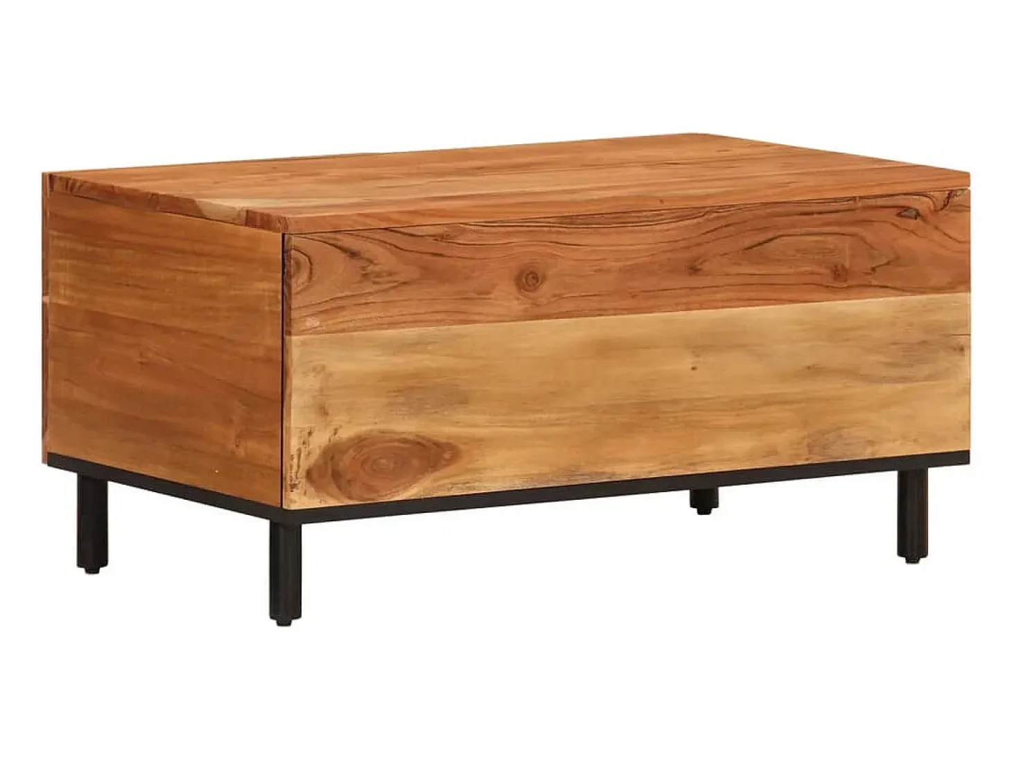 Mesa de centro madera maciza de acacia 80x50x40 cm