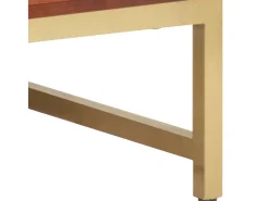 Mesa de centro madera maciza de acacia marrón miel 67x67x45 cm