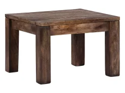 Mesa de centro madera maciza de mango 50x50x35 cm