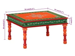 Mesa de centro madera maciza de mango naranja pintada a mano