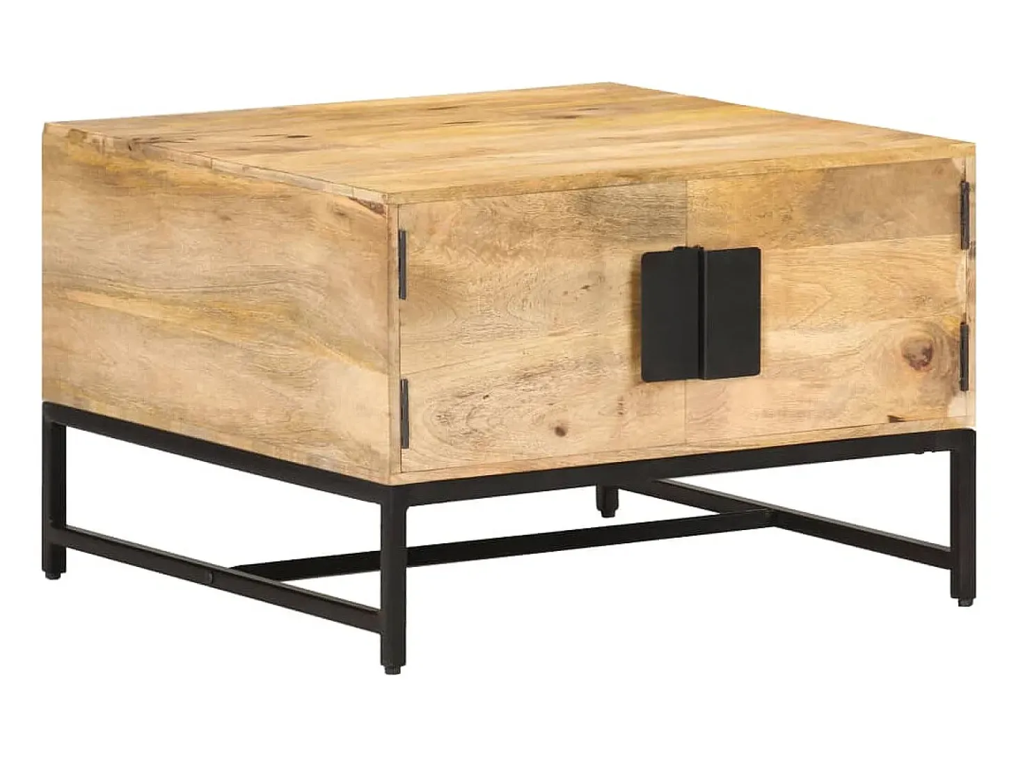 Mesa de centro madera maciza de mango 67x67x45 cm