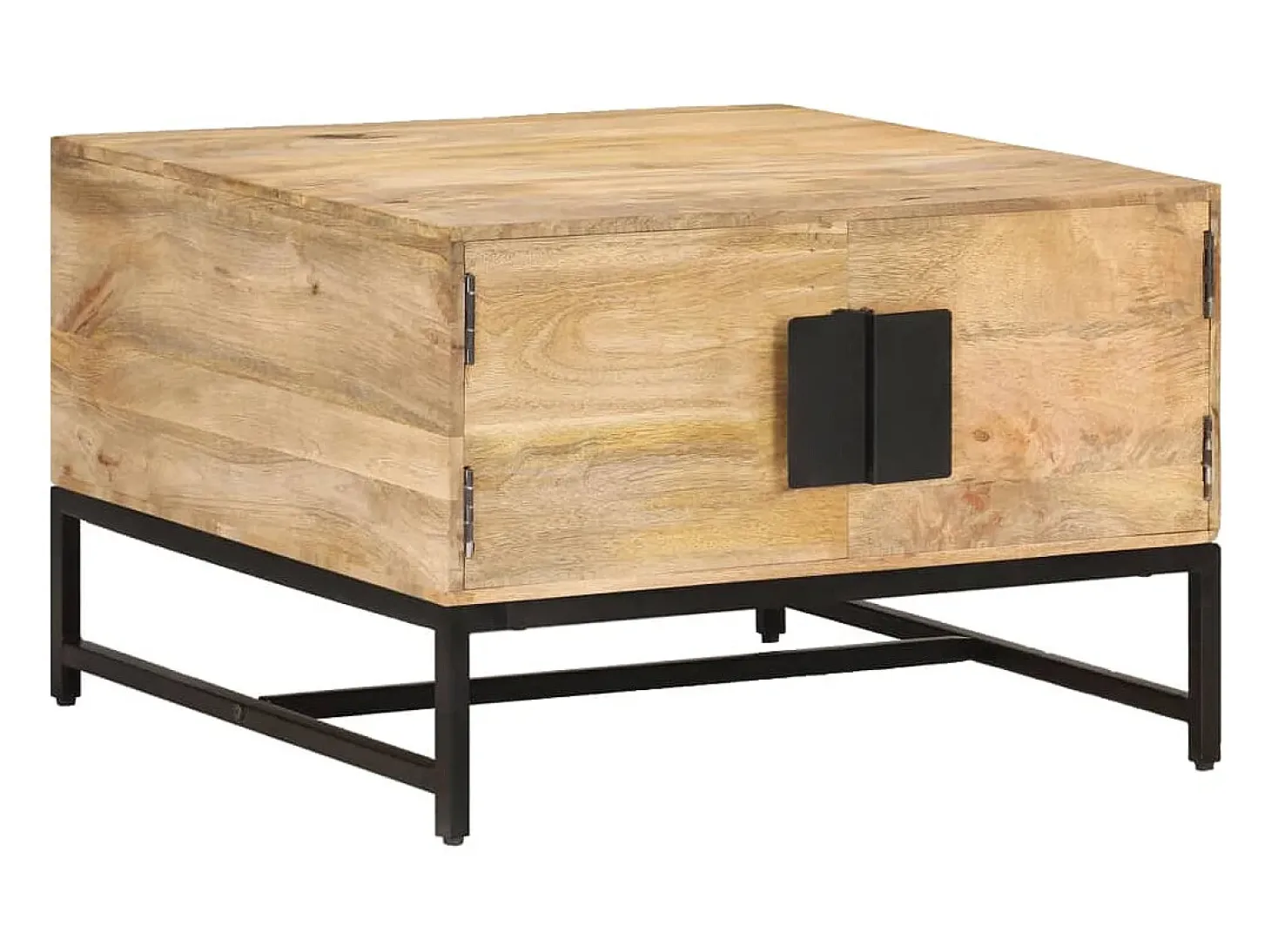 Mesa de centro madera maciza de mango 67x67x45 cm