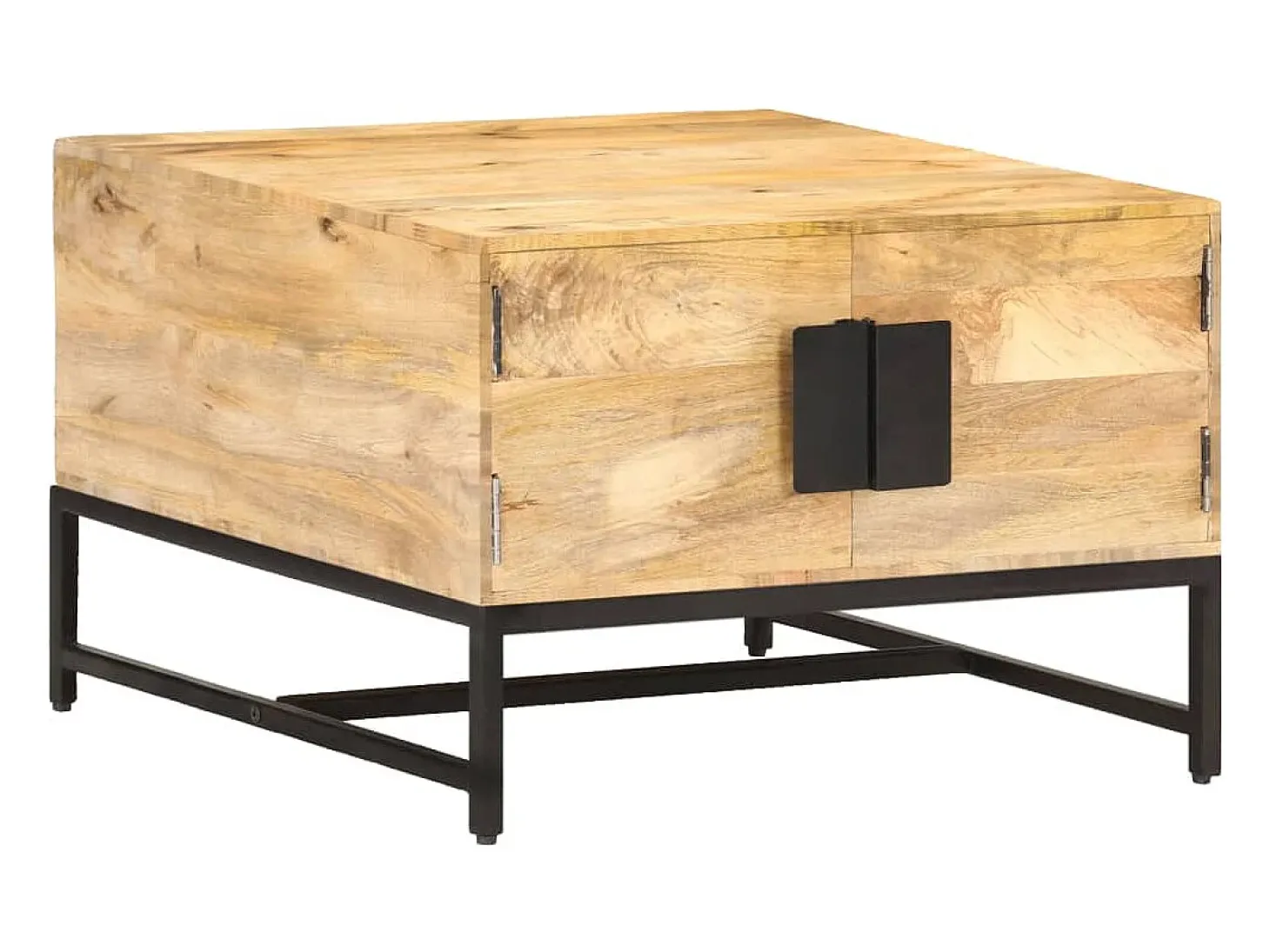 Mesa de centro madera maciza de mango 67x67x45 cm