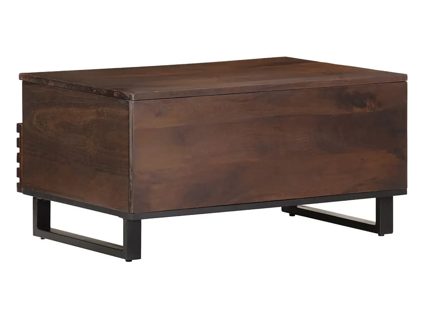 Mesa de centro madera maciza mango marrón 80x55x40 cm