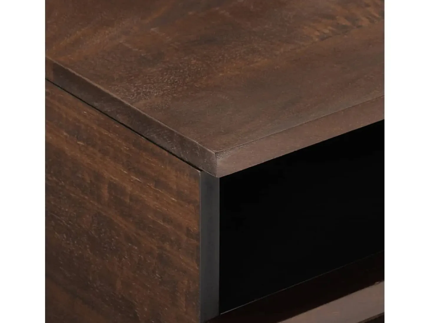 Mesa de centro madera maciza mango marrón 80x55x40 cm