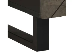 Mesa de centro madera maciza de mango negra 80x54x40 cm