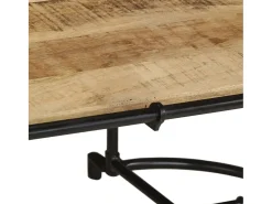 Mesa de centro madera maciza de mango rugosa 110x55x40 cm