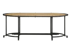 Mesa de centro madera maciza de mango rugosa 110x55x40 cm