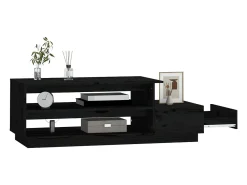 Mesa de centro madera maciza de pino negro 120x50x40,5 cm