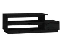 Mesa de centro madera maciza de pino negro 120x50x40,5 cm