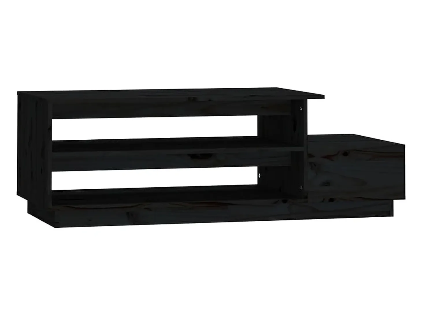 Mesa de centro madera maciza de pino negro 120x50x40,5 cm