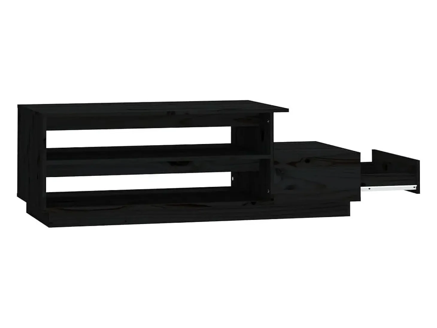 Mesa de centro madera maciza de pino negro 120x50x40,5 cm