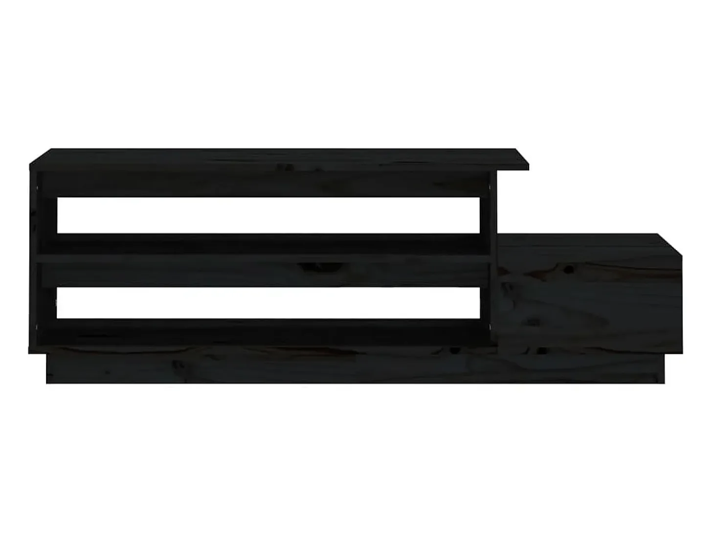Mesa de centro madera maciza de pino negro 120x50x40,5 cm