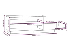 Mesa de centro madera maciza de pino negro 120x50x40,5 cm