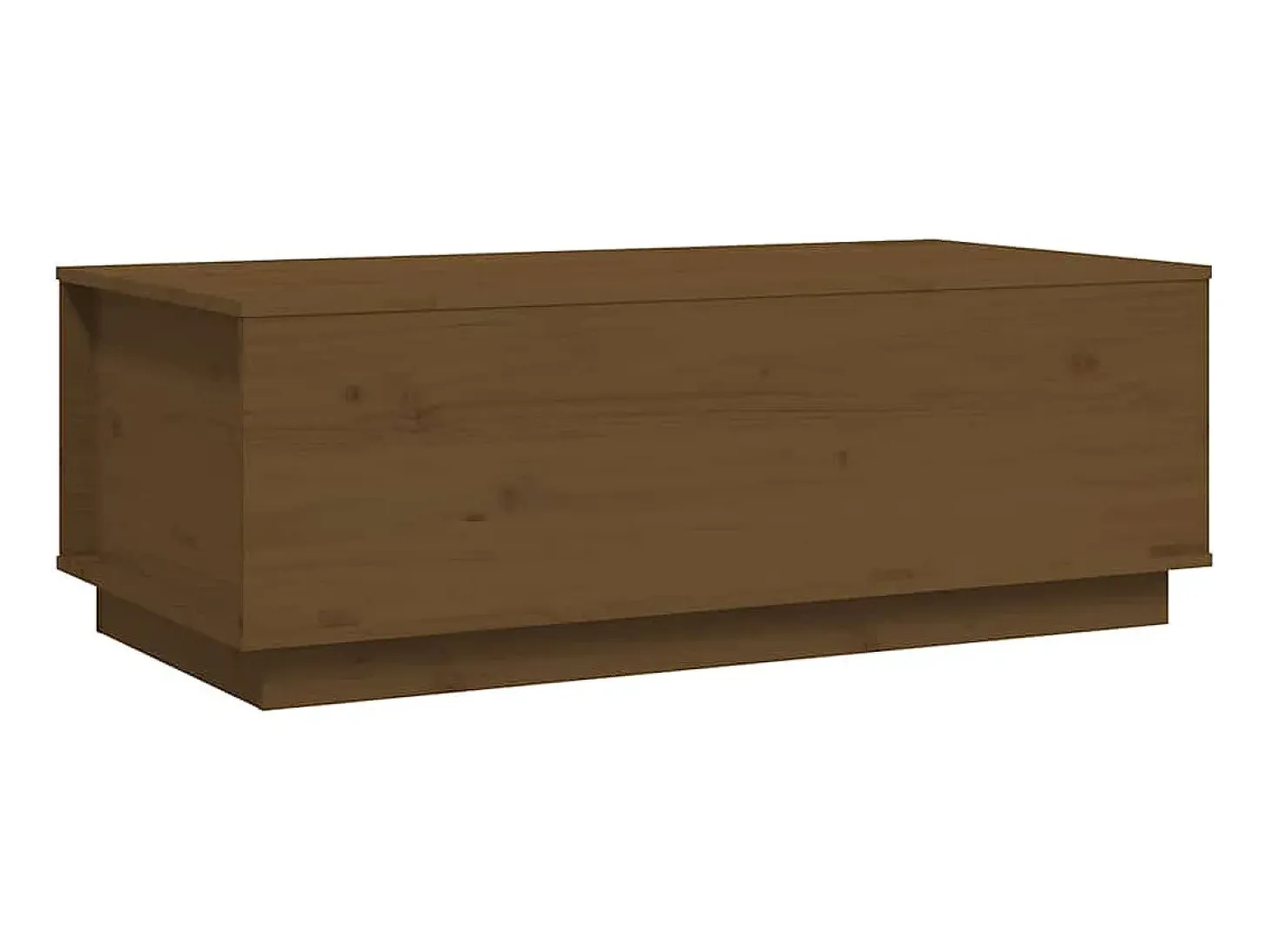 Mesa de centro madera maciza de pino marrón miel 100x50x35 cm