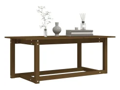 Mesa de centro madera maciza de pino marrón miel 110x55x45 cm