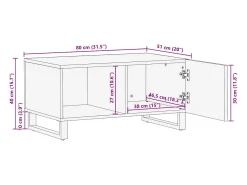 Mesa de centro madera maciza de acacia 80x51x40 cm