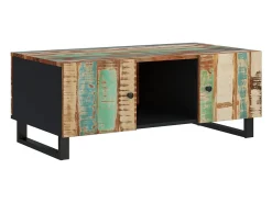 Mesa de centro madera reciclada y contrachapada 100x54x40 cm
