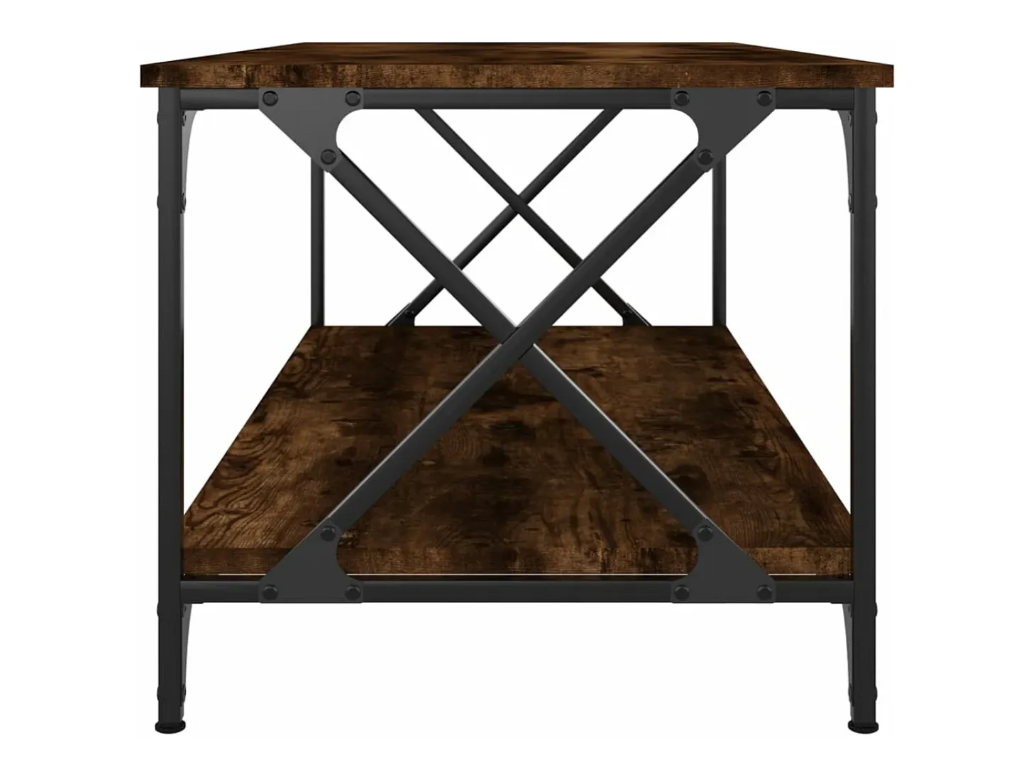 Mesa de centro madera y hierro roble ahumado 100x50x45 cm