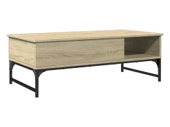 Mesa de centro madera y metal roble Sonoma 100x50x35 cm