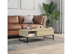 Mesa de centro madera y metal roble Sonoma 100x50x35 cm
