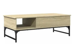 Mesa de centro madera y metal roble Sonoma 100x50x35 cm