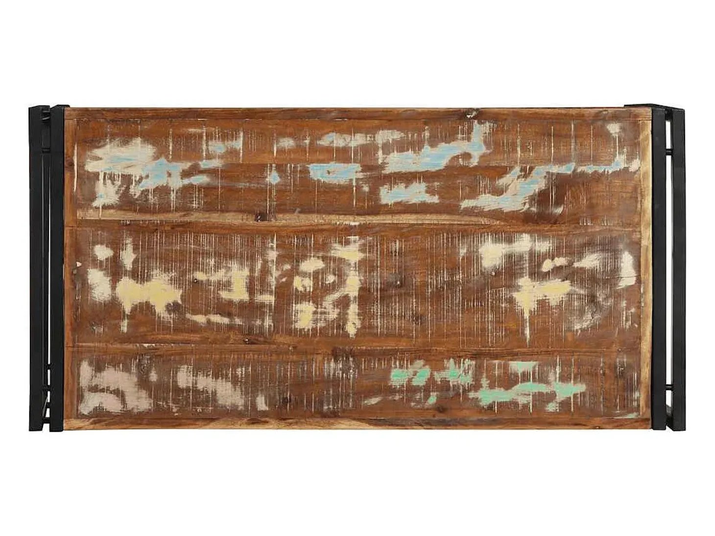 Mesa de centro multicolor 100x50x35 cm madera maciza reciclada