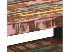 Mesa de centro multicolor 70x50x38 cm madera maciza reciclada
