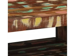 Mesa de centro multicolor 70x50x38 cm madera maciza reciclada