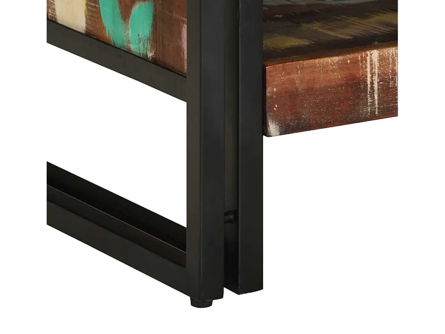 Mesa de centro multicolor 70x50x38 cm madera maciza reciclada