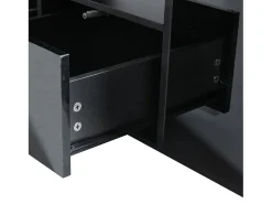 Mesa de centro negra - Mesa de centro con iluminación LED y 2 cajones - Almacenamiento abierto