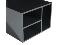 Mesa de centro negra - Mesa de centro con iluminación LED y 2 cajones - Almacenamiento abierto