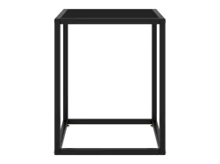 Mesa de centro negra con vidrio negro 40x40x50 cm