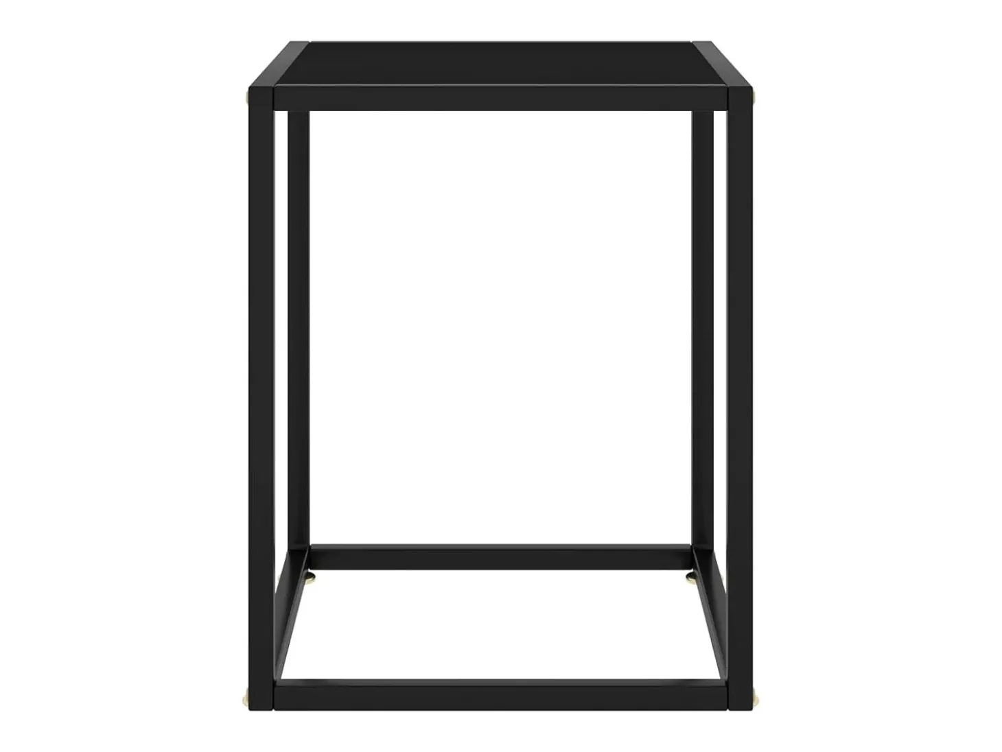 Mesa de centro negra con vidrio negro 40x40x50 cm