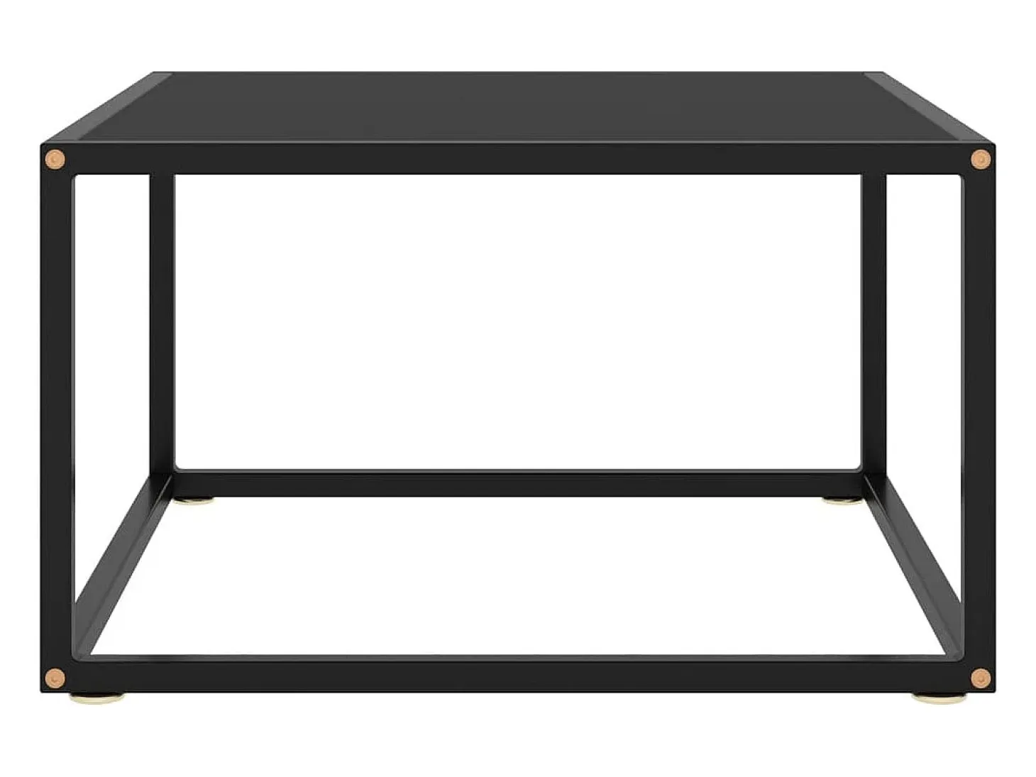 Mesa de centro negra con vidrio negro 60x60x35 cm