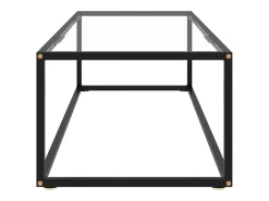 Mesa de centro negra con vidrio templado 120x50x35 cm