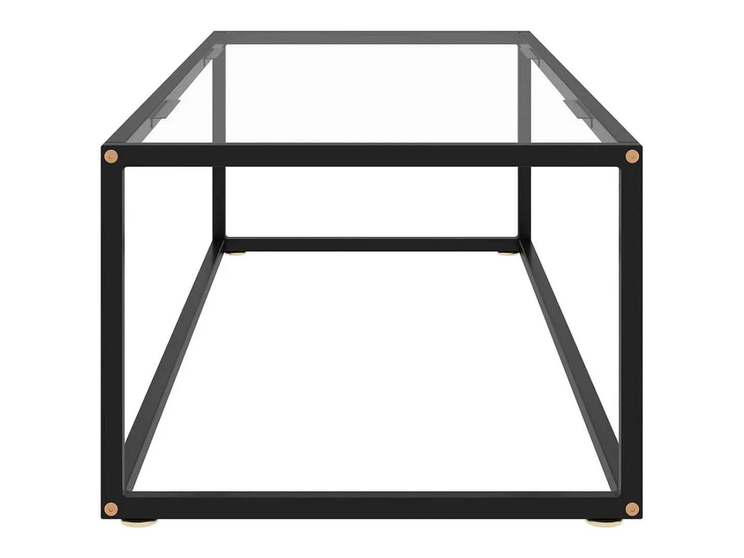 Mesa de centro negra con vidrio templado 120x50x35 cm