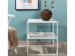 Mesa de centro Netz, mesa auxiliar blanca.