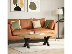 Mesa de centro NOAIN patas en X madera maciza pino 120x60x40 cm