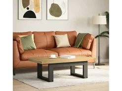 Mesa de centro NOAIN patas en U madera maciza pino 120x60x40 cm